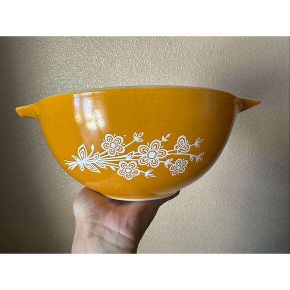 Pyrex butterfly gold side handles mixing bowl 442 kitchen vintage decor 1.5 lit - Picture 1 of 6